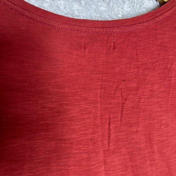 Lucky Brand Women’s Large Maroon Blouse with Lace Scoop Neck Detailing - Picture 8 of 10